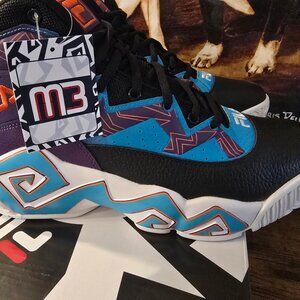 Fila Men's MB Jamal Mashburn M3 Basketball Shoes Size 10 Purple Blue 1BM01742019